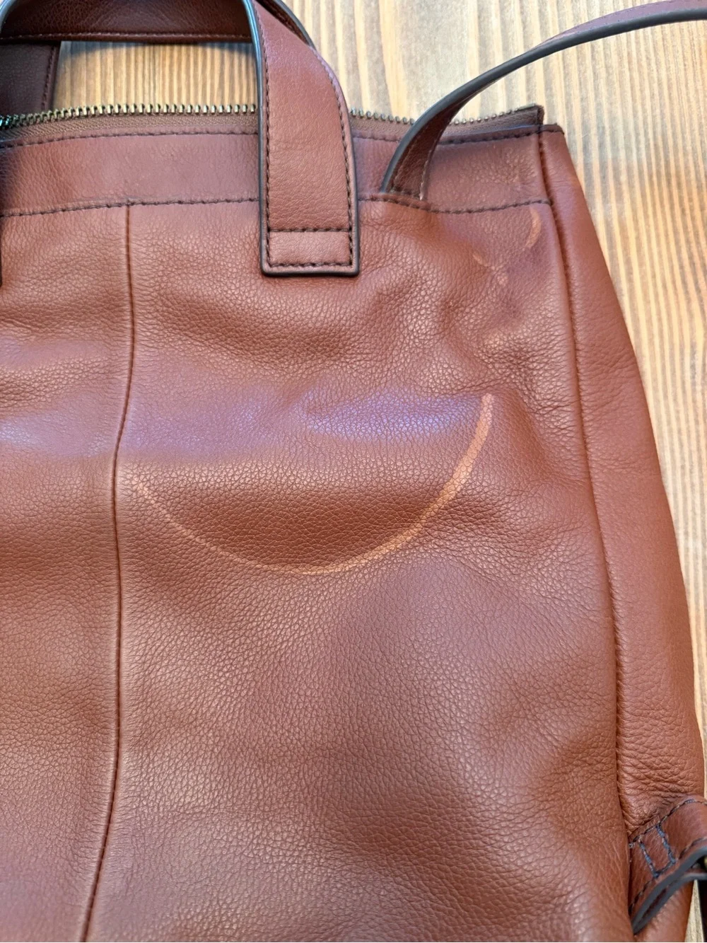 Fossil Brown Leather Convertible Backpack Tote